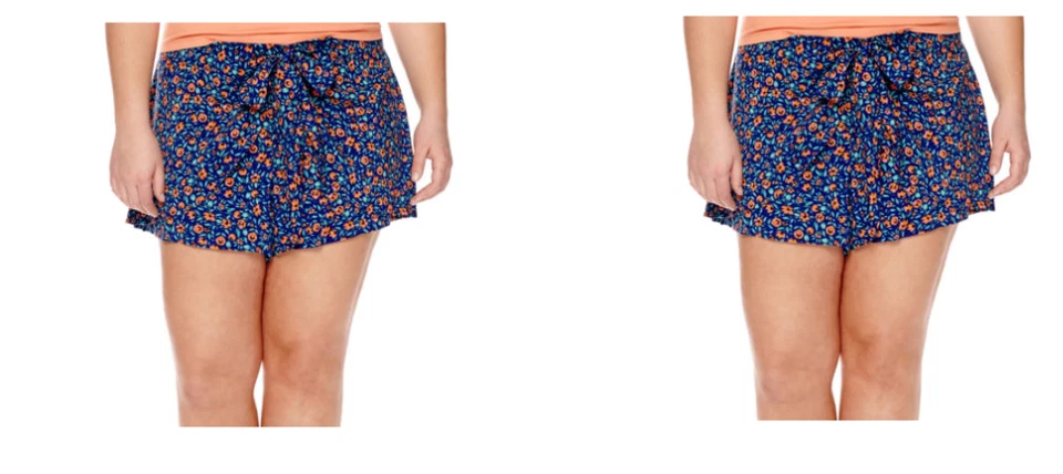 JUNIOR'S ARIZONA PANTALONES CORTOS ENVOLVENTES TIRO BAJO AZUL MARINO FLORAL TALLA MEDIANA NUEVOS CON ETIQUETAS $30 Foto 1 de 1