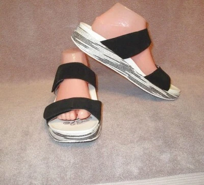 Sandalias de plataforma de cuero Alegria talla 11 Mixie brillantes sin cordones cómodas deslizables Foto 1 de 4