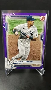 2021 Bowman Gleyber Torres Purple Parallel /250 #97 New York Yankees - Picture 1 of 3