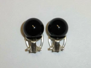 Ohrclips Ohrringe Onyx Kugel schwarz Silber 925 Gold 6mm 8mm 10mm 12mm - Bild 1 von 13