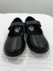 Hush Puppies Big Kid Unisex Black Lexi Mary Jane Flat Shoes School Uniform 9.5 - Picture 1 of 5