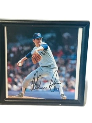 Nolan Ryan Auto Signature framed Texas Rangers 9X9 HOF memorabilia autograph BC4 - Image 1 of 4