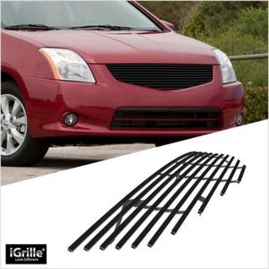 Fits 2010-2012 Nissan Sentra Main Upper Stainless Black Billet Grille Insert - Picture 1 of 7
