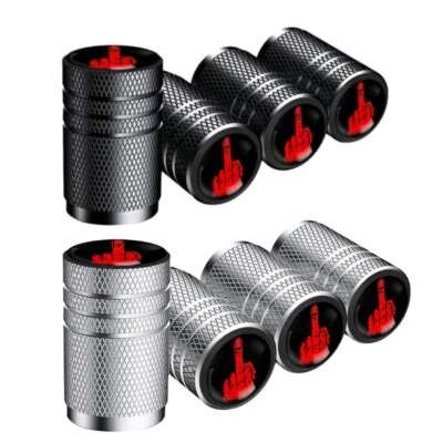 4pcs Middle Finger Car Wheel Tire Valve Stem Air Dust Cover Cap Accessories - Image 1 of 4