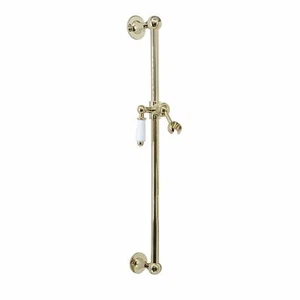 Slider Riser Rail Shower Holder Pole Ceramic English Gold Solid Brass ENKI S23 - Picture 1 of 3
