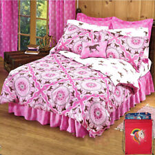 GIRLS PiNk Brown Horse PONY BANDANA Comforter Set w/Sheets+Backpack! (NO PILLOW)