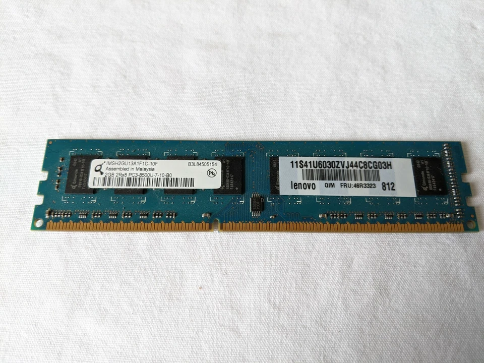 Qimonda IMSH2GU13A1F1C 2GB RAM Module, PC3-10600 (DDR3-1333), DIMM 240-pin - Image 1 of 2