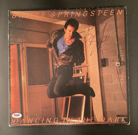 Bruce Springsteen Autographed Dancing In The Dark Album Cover PSA DNA COA LOA Cover