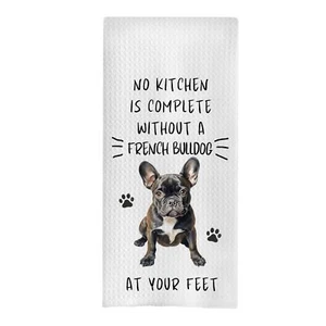 16x24 Inches French Bulldog Kitchen Towels Funny Decorative Waffle Dish Gift - Picture 1 of 4