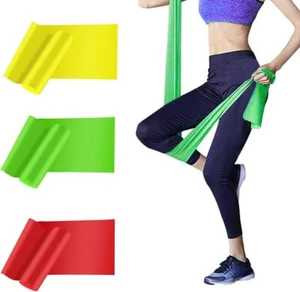 4.9Ft Exercise Resistance Bands Set Red Green Yellow For Yoga Fitness Therapy - Picture 1 of 6
