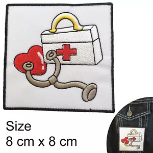 First Aid iron on patch doctor nurse love medicine hospital doc iron-on patches - Picture 1 of 3