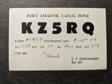 QSL FORT AMADOR, CANAL ZONE 1959 Postal History Cover RADIO QSO postcard