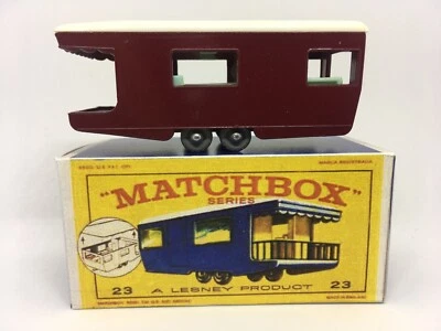 Caravana vintage Lesney Matchbox 23 personalizada de preproducción sin barandillas. Caja Repro. Foto 1 de 4