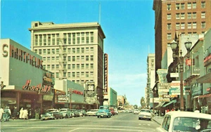 San Jose CA First Street Storefronts Old Cars Postcard - Picture 1 of 2