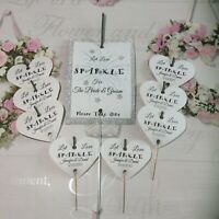 Sparkler Tags Personalised Let Love Sparkle Shiny Pearlised Card