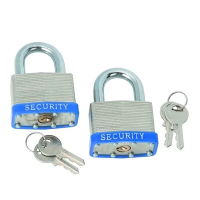Keyed Alike 2" Padlocks : Set of 2 with 4 Matching Keys : New - Image 1 of 2