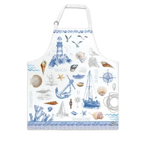 Michel Design Works Cotton Chef's Apron The Shore Nautical Beach Shells Sailboat - Picture 1 of 1