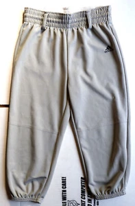 ADIDAS CLIMALITE GRAY BASEBALL PANTS YOUTH S W=11" L=24" ELASTIC WAIST/CUFF NICE - Picture 1 of 2
