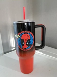 Deadpool Merc With A Mouth 40oz Tumbler Cup Red Straw Spirit Halloween SHIPS NOW - Picture 1 of 5