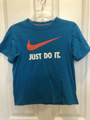Lot of 2 Kids Nike T-shirts size M(8-10) Blue & Black (Single Stitch one) - Image 1 of 4