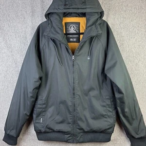 Volcom Hooded Full Zip Water Resistant Insulated Winter Jacket Black Mens Size L - Picture 1 of 9