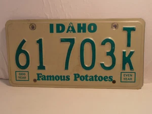 1982 Idaho Truck License Plate Number 61703TK Very Nice Condition - Picture 1 of 1