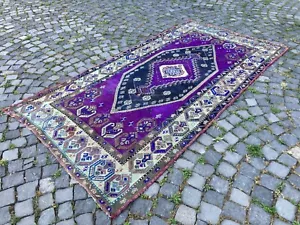 Wool Rug, Turkish rug, Vintage rug, Handmade rug, Area, Carpet | 4,4 x 8,4 ft - Picture 1 of 10