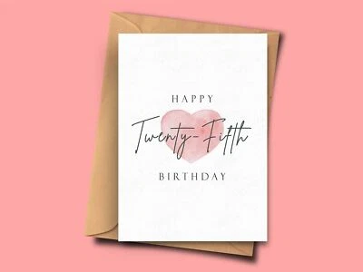 FAT FLAMINGOS 25th Birthday Card for Elegant Design for Boyfriend From Boyfriend Nephew Uncle