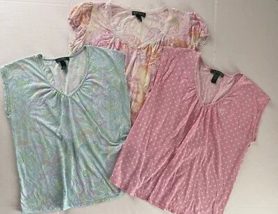 LAUREN RALPH LAUREN Lot Of 3 Soft Nightshirt/nightgown Medium - Image 1 of 4