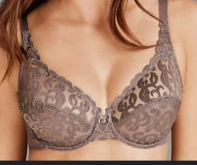 Sujetador con aros de encaje arabesco Wacoal 34D topo 85199 figura completa sin forro Foto 1 de 4