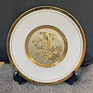 Vintage Porzellan Teller Vogel Chokin 24 KT vergoldet Orginal antik Dekor Japan - Bild 1 von 4