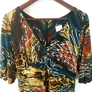 Alberto Makali Women's 100% Silk Dress Size 6 Abstract Print Artsy  NEW - Picture 1 of 9