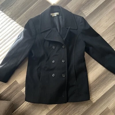 Larry Levine wool/cashmere blend Peacoat Jacket black Size 14P - Image 1 of 2