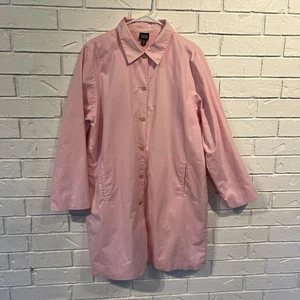 Eileen Fisher Pink Cotton Trench Coat Womens Medium Fully lined - Picture 1 of 14