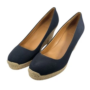 J. Crew Schuhe Canvas Espadrille Wedges Gr. 8,5 blau Slipper adrett maritim schick - Bild 1 von 11