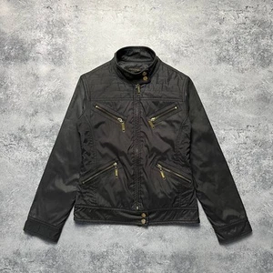 Roberto Cavalli schwarze Nylon Cropped Bikerjacke Damen Gr. S - Bild 1 von 10