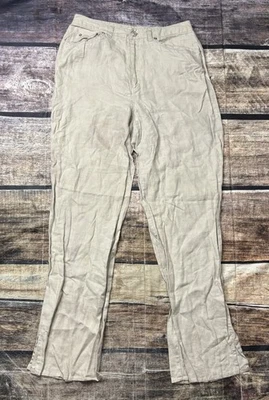 Jillian Jones Linen Pants Womens Size 8 (30x30) Beige Beach Straight Leg - Image 1 of 4