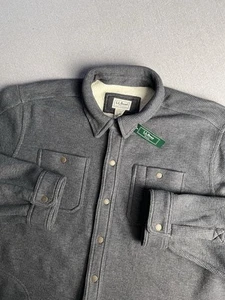 LL Bean Shacket Men’s XL Katahdin Performance Flannel Lined Waffle Knit Jacket - Picture 1 of 14