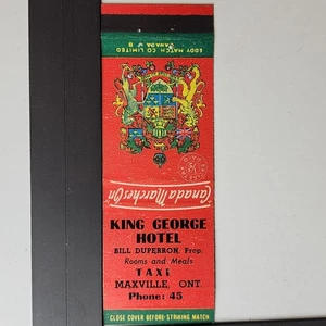 King George Hotel Maxville Ontario Vintage Canada Matchbook - Picture 1 of 2