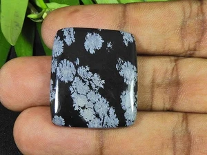 26X30X05MM Naural Snowflake Obsidian Octagon Cabochon Loose Gemstone 35Cts. - Picture 1 of 7