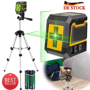 Laser Wasserwaage mit Stativ - Nivelliergerät Baustellen-Laser Kreuzlinienlaser - Bild 1 von 15