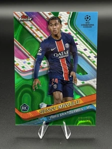 2024-25 Topps Finest UEFA SENNY MAYULU RC refractor de lava verde/99 #54 PSG - Imagen 1 de 2