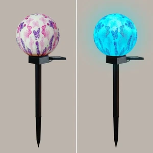 Solar Garden LED Flameless Candles Printed Outdoor Decor Lights Holiday Decor - Picture 1 of 7