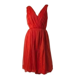 Vestido De Colección Años 50/60 La Gaye Parisienne Rojo Tul Nylon Fiesta Baile de graduación Se Ajusta a S-M - Imagen 1 de 13