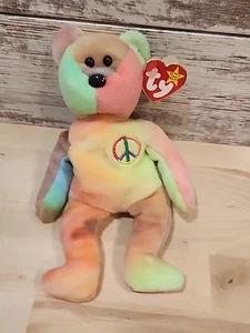Ty Beanie Baby: Peace Bear Style 4053 DOB 1 de febrero de 1996 ENVÍO GRATUITO - Imagen 1 de 12