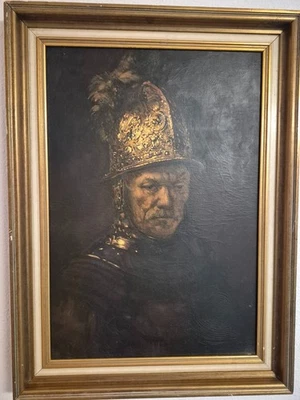 Pintura al óleo original - El hombre del casco dorado copia maestra de colección  Foto 1 de 4