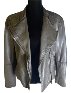 Muubaa Lammleder hart grau Motorrad Jacke Größe 12 36 Zoll Brustumfang 30 Zoll Taille - Bild 1 von 12