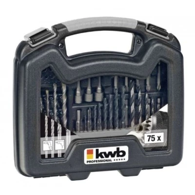 Bit und Bohrer Satz 75 tlg. Stein Metall Holz Bohrer Bithalter Bits KWB  - Bild 1 von 2