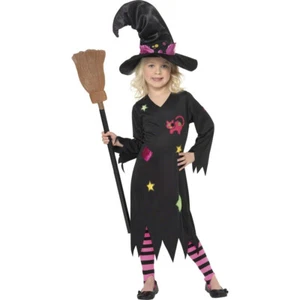 Kinder Kostüm Hexe Kinderkostüm Hexenkostüm Verkleidung schwarz S 110-122cm - Bild 1 von 1