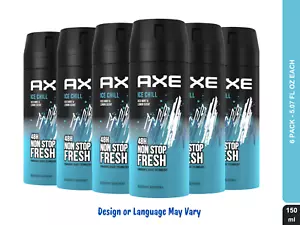 Axe Men Deodorant Body Spray 48H fresh Ice Chill 150ML/5.07FL OZ (6 pack) - Picture 1 of 3